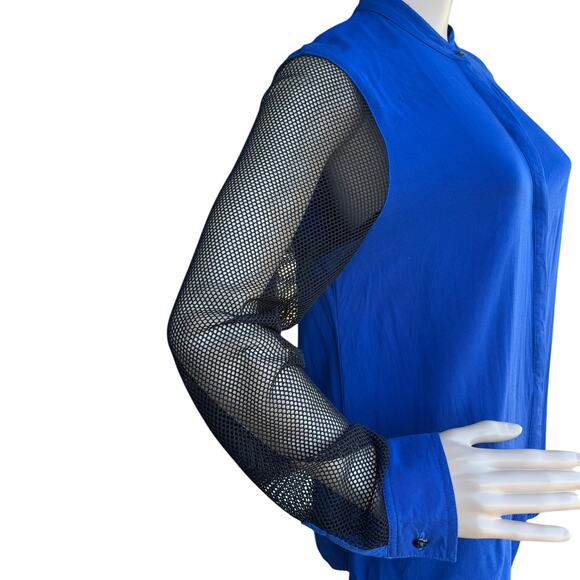 Rock & Republic Mock Neck Mesh Shirt Edgy, Chic Layering Piece, Size M - Picture 6 of 8